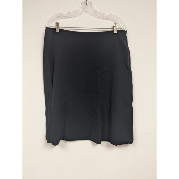Larry Levine Size 14 Skirt Black Aline Knee Length Stretch - Picture 1 of 5